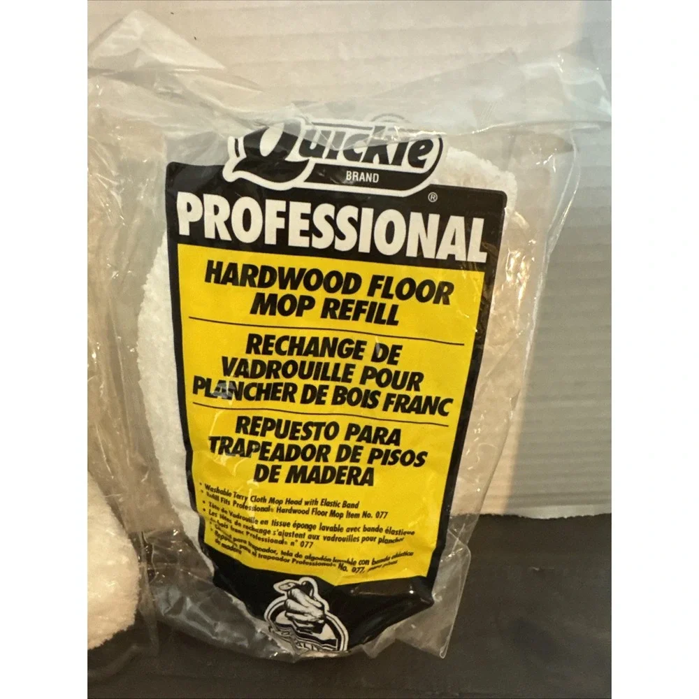 2 PACK Quickie Professional Hardwood Floor Mop Refill Soft Terry Cloth 0774 2003